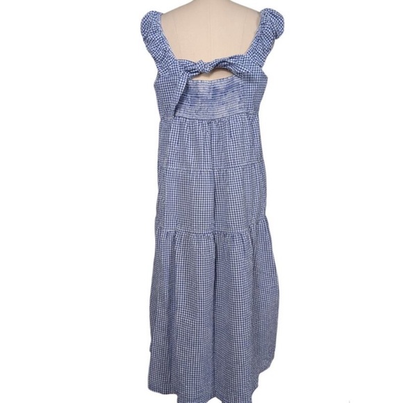 Old Navy Blue and White Gingham Maxi Dress and Bow - Picture 6 of 9